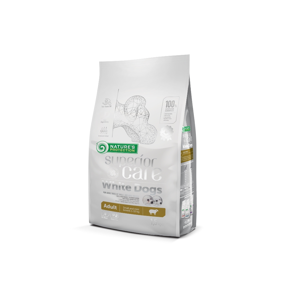 Nature's Protection Dog 1.5kg Superior Care White Dogs Lamb Small Breed Dry Dog Food
