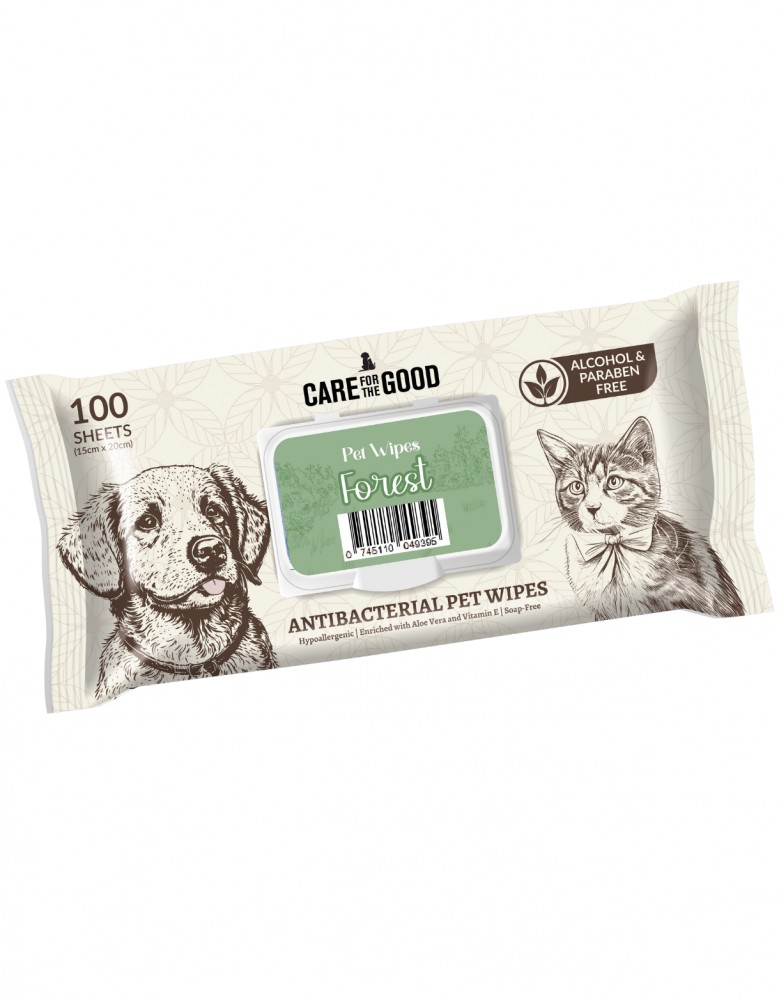 Care For The Good Antibacterial Pet Wipes Forest