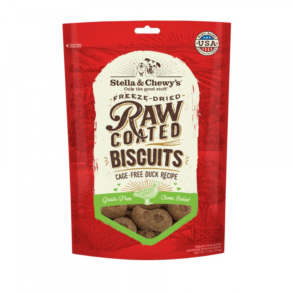 Stella & Chewy's Raw Coated Biscuits (duck) Dog Treats 156g