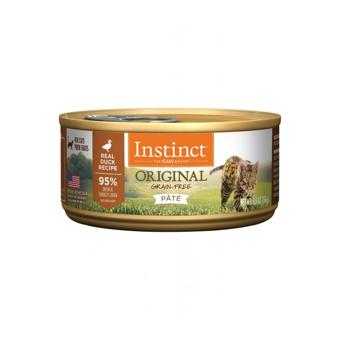 Instinct Cat 5.5oz Original Grain Free Pate Real Duck Recipe Wet Cat Food
