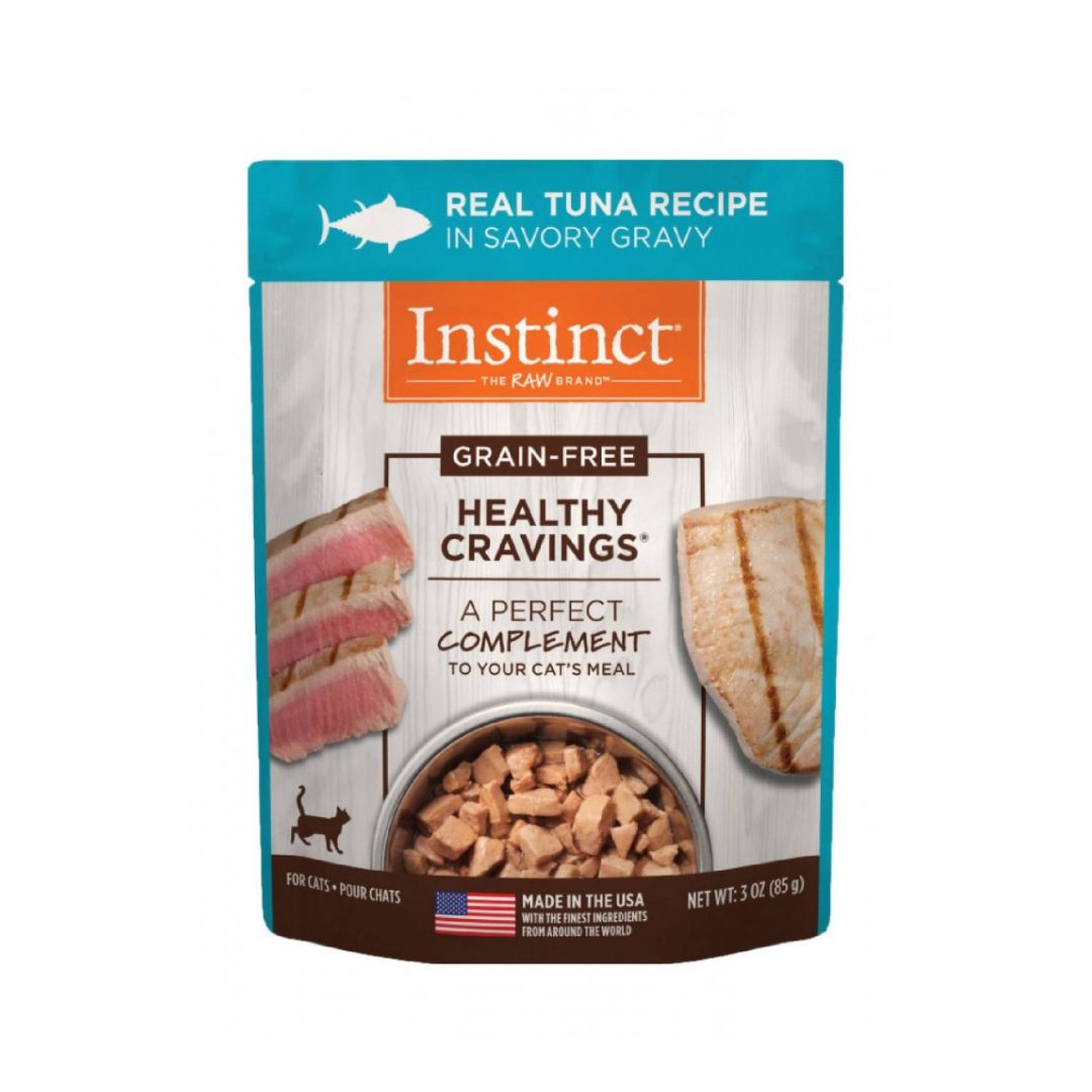 Instinct Cat 3oz Healthy Cravings Grain Free Real Tuna Recipe In Savory Gravy Wet Cat Food Topper