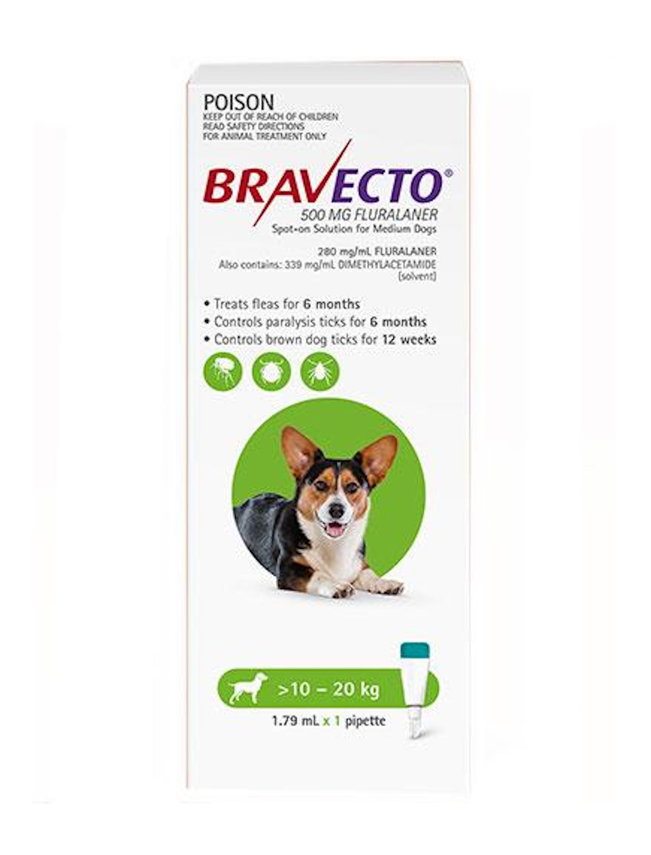 Bravecto Spot On For Dogs Medium 10 20kg Singapore s Pet Store Perromart SG PerroMart SG