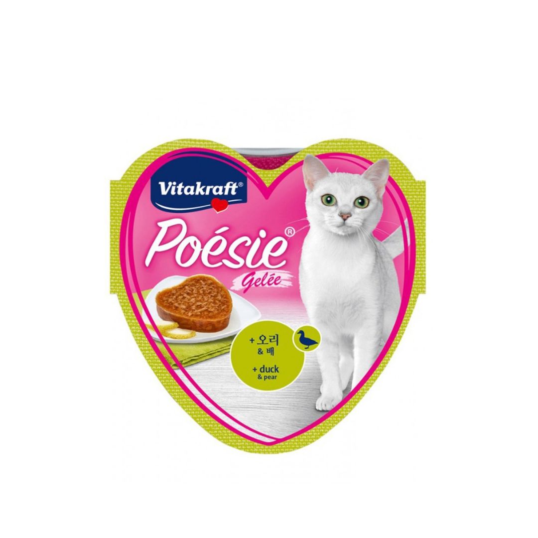Vitakraft Cat 85g Poesie Hearts Duck & Pear In Jelly Tray Wet Food
