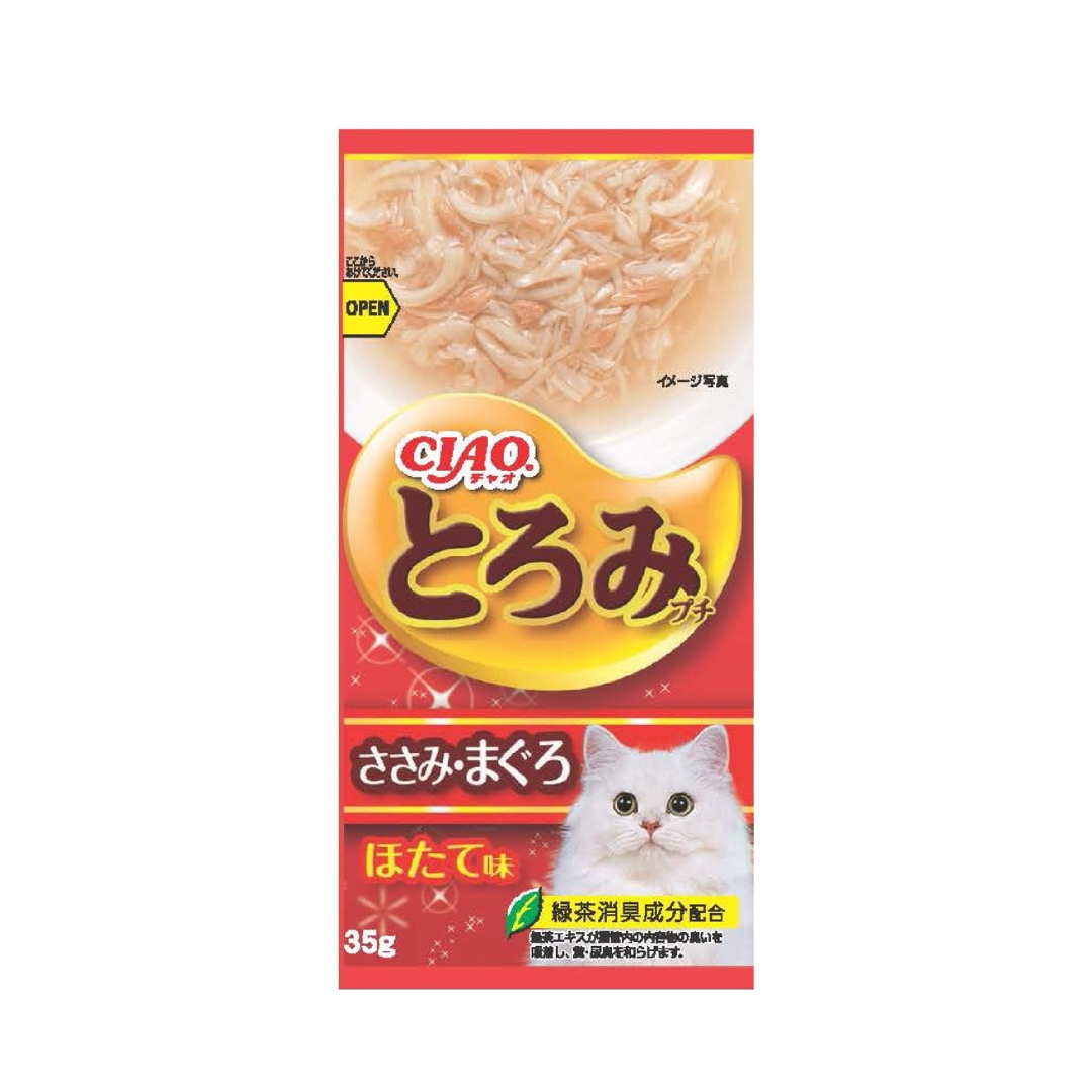 Ciao Toromi Line Pouch 35gx4 Chicken Fillet Tuna & Scallop Wet Cat Food