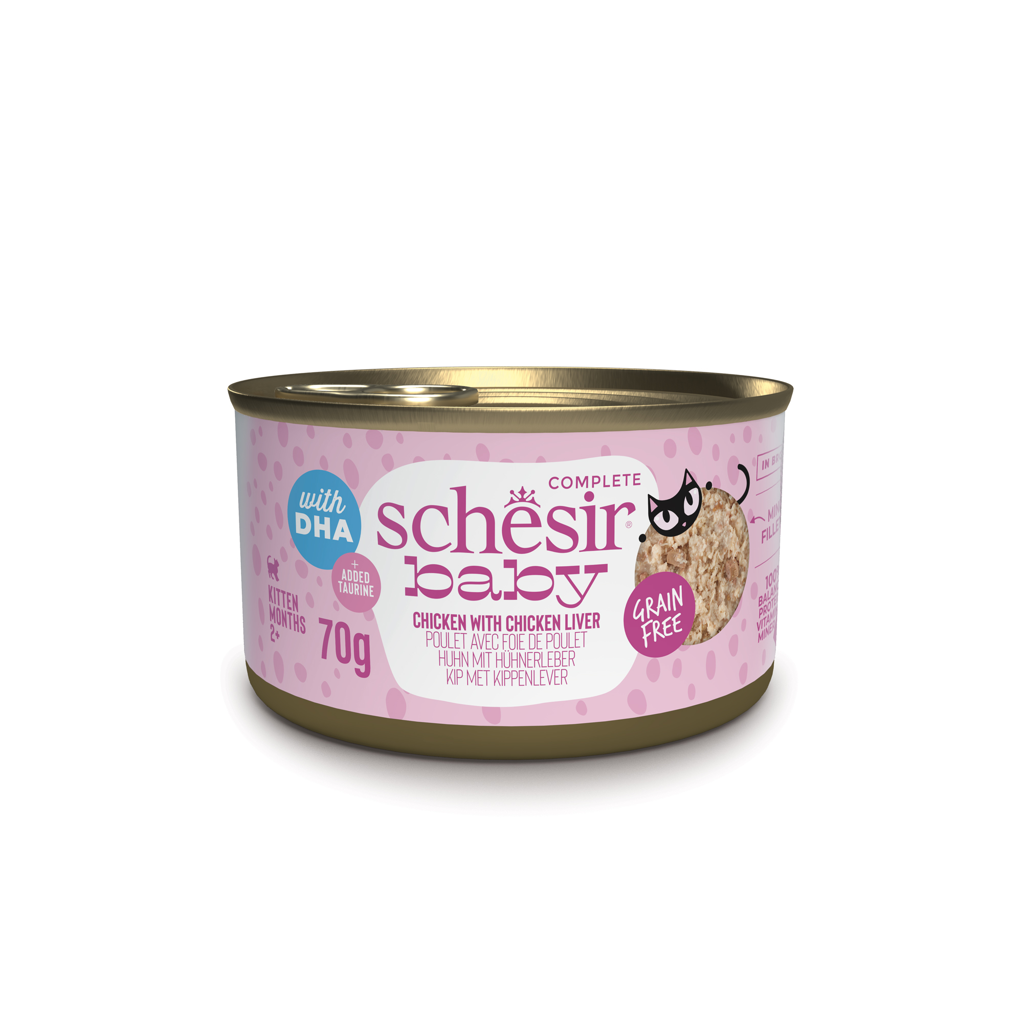 Schesir Cat 70g Baby Wholefood Chicken With Chicken Liver Wet Cat Food