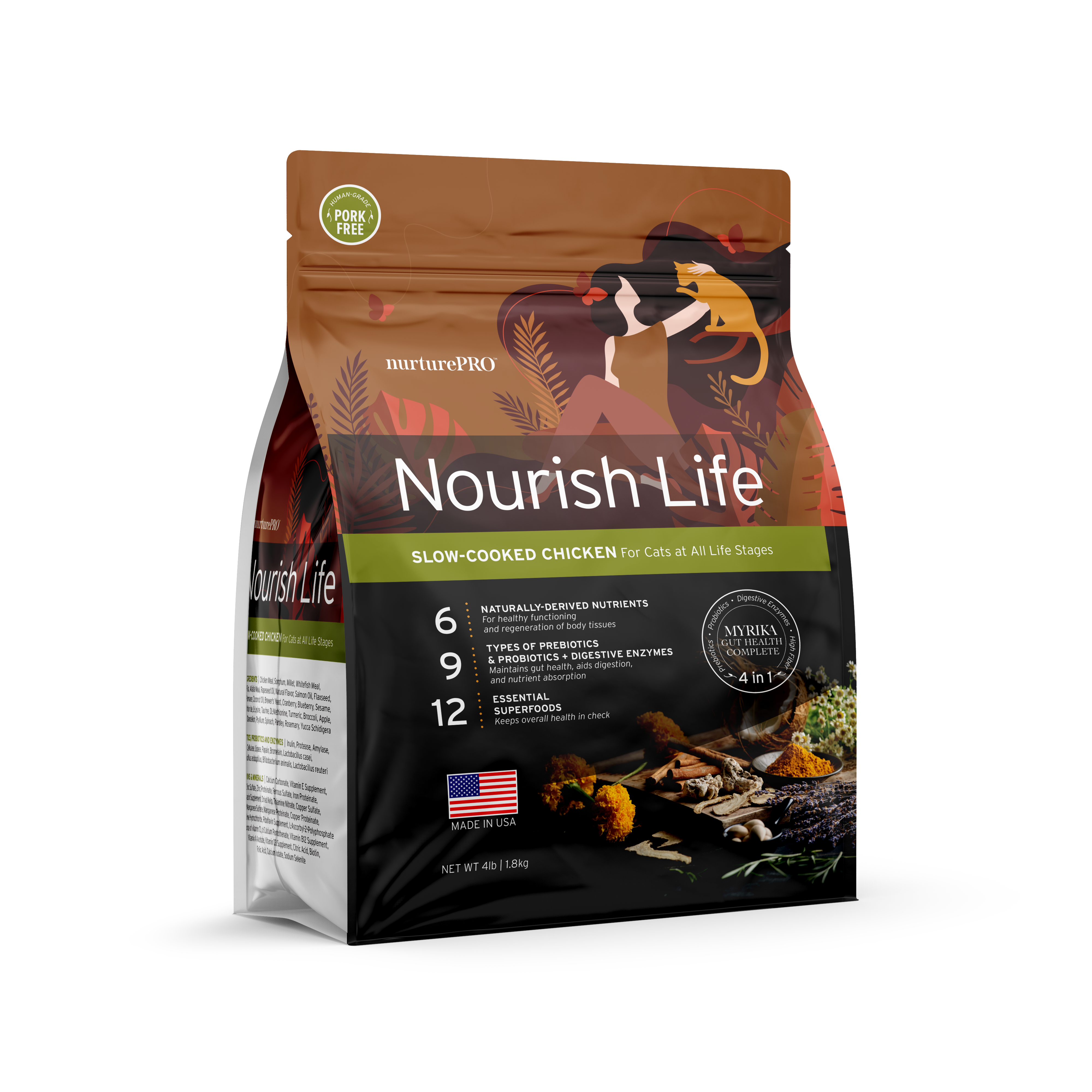 Nurture Pro Cat Nourish Life 1.8kg Slow-cooked Chicken For Kitten & Adult Cat Dry Cat Food