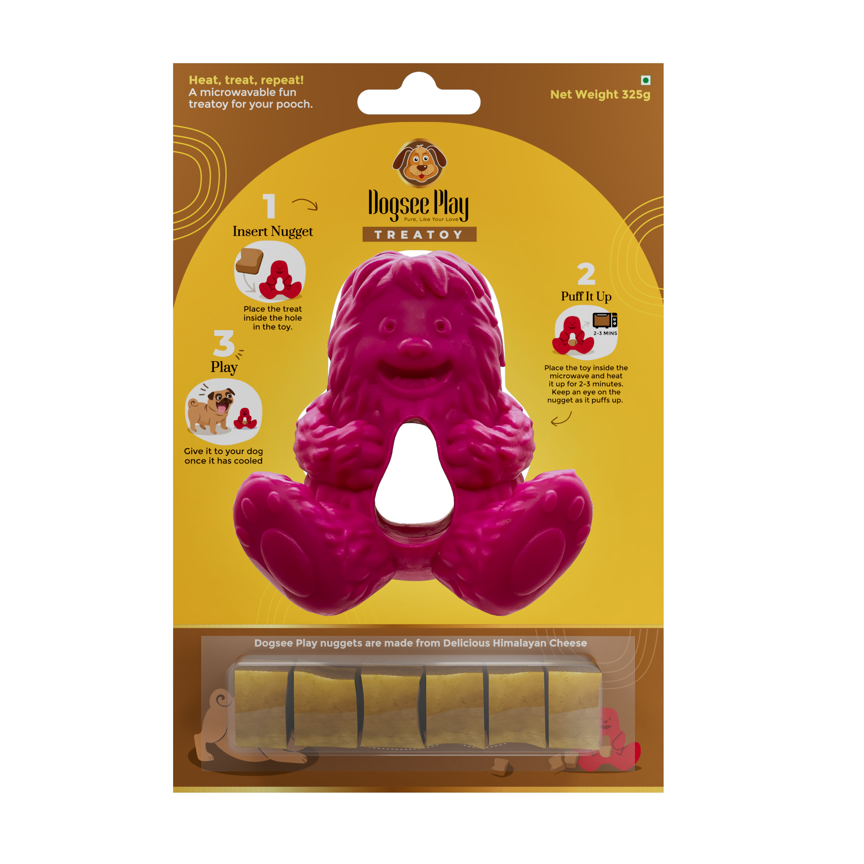 Dogsee Play Dog Treatoy Pink Dog Toy