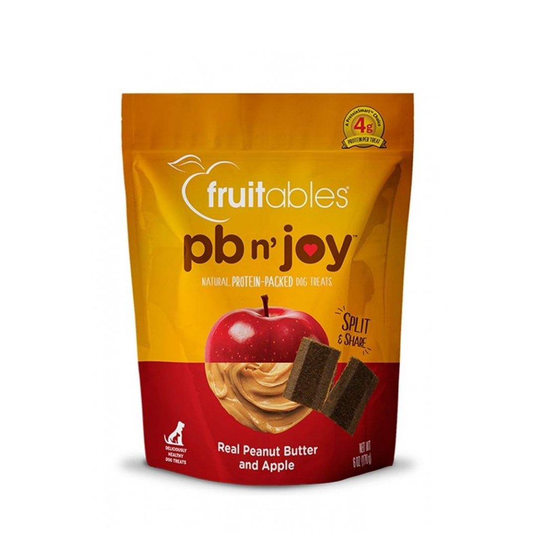 Fruitables Dog 6oz Pb N' Joy Peanut Butter & Apple Bar Dog Treats