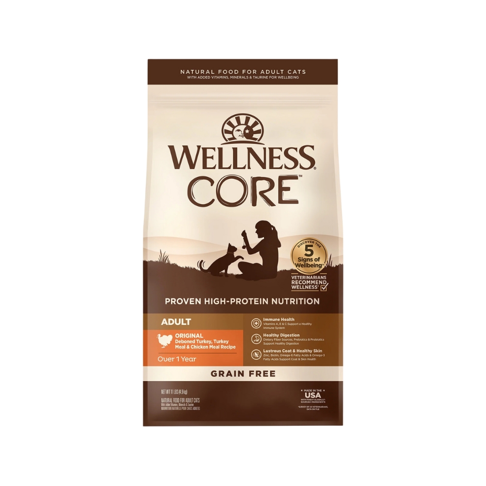 Wellness Core Cat 4.9kg (11lb) Original Deboned Turkey, Turkey Meal & Chicken Meal Grain Free Dry Cat Food