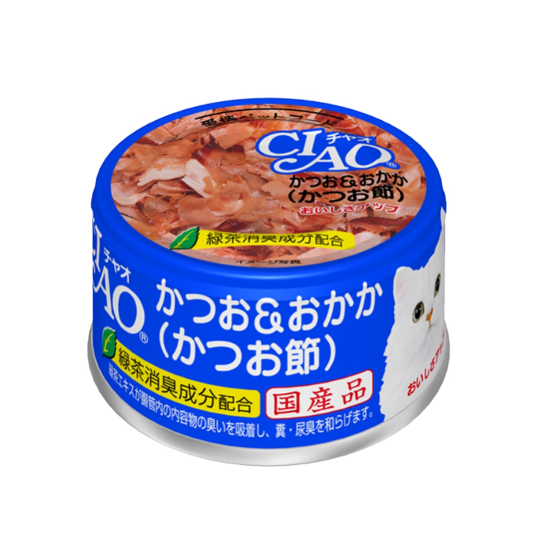 Ciao Can 85g White Meat Tuna With Dried Bonito In Jelly Wet Cat Food