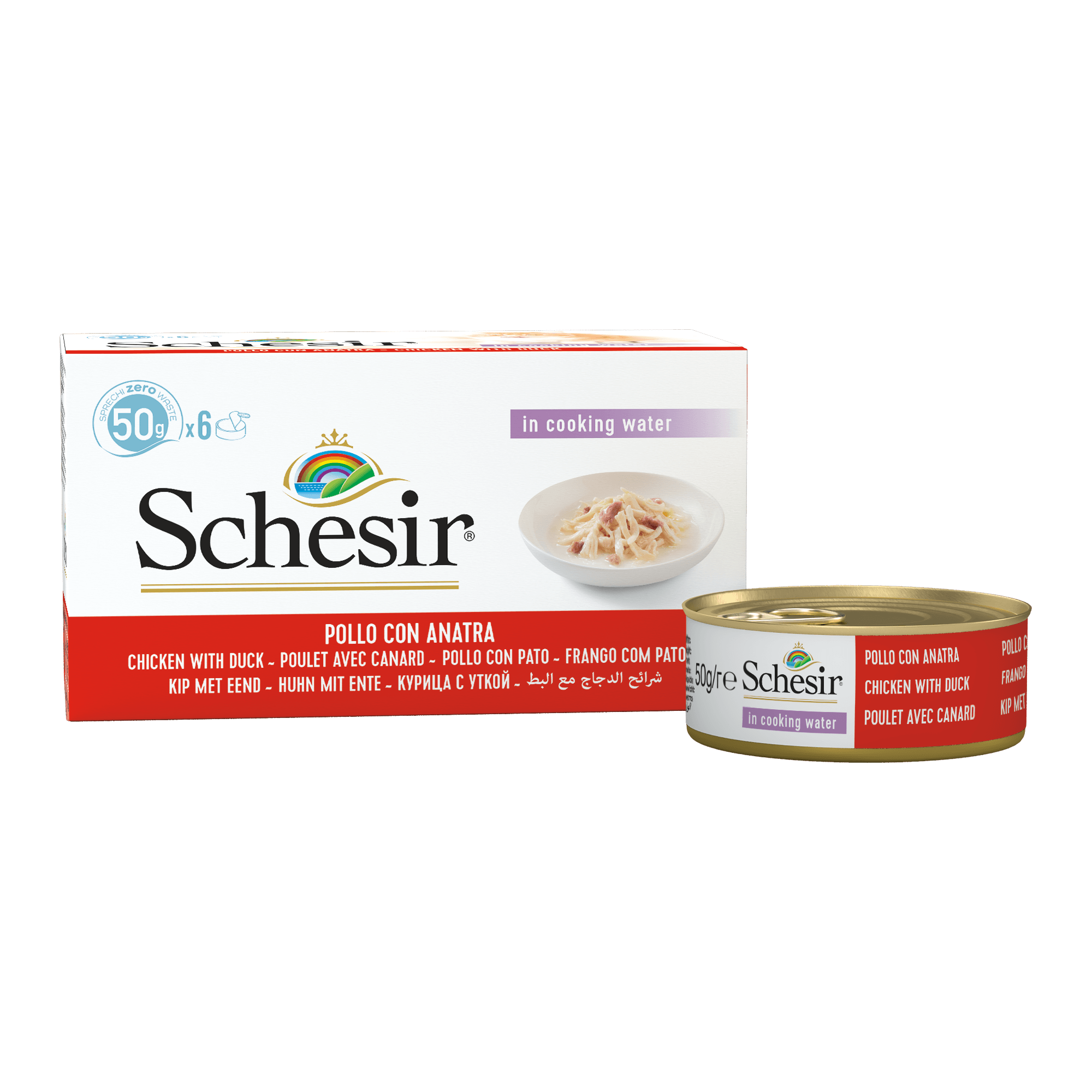 Schesir Cat (6 X 50 G) Multipack Chicken Fillets With Duck Wet Cat Food
