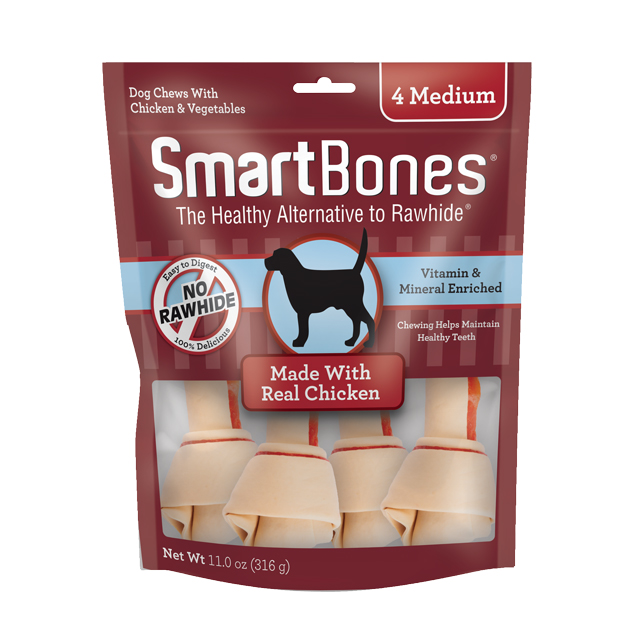 Smartbones Dog 4pcs Classic Bone Chews Medium Chicken Dog Treat