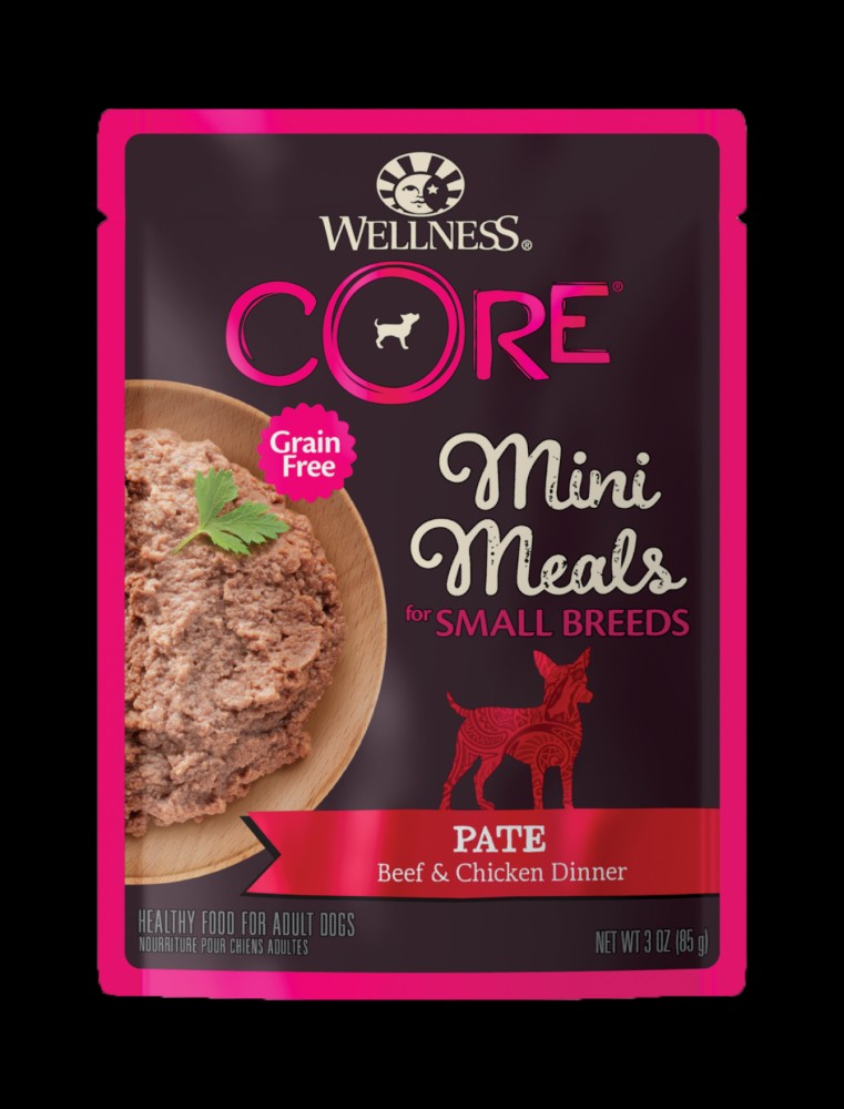 Wellness Core Small Breed Mini Meals - Pate Beef & Chicken Wet Dog Food 85g