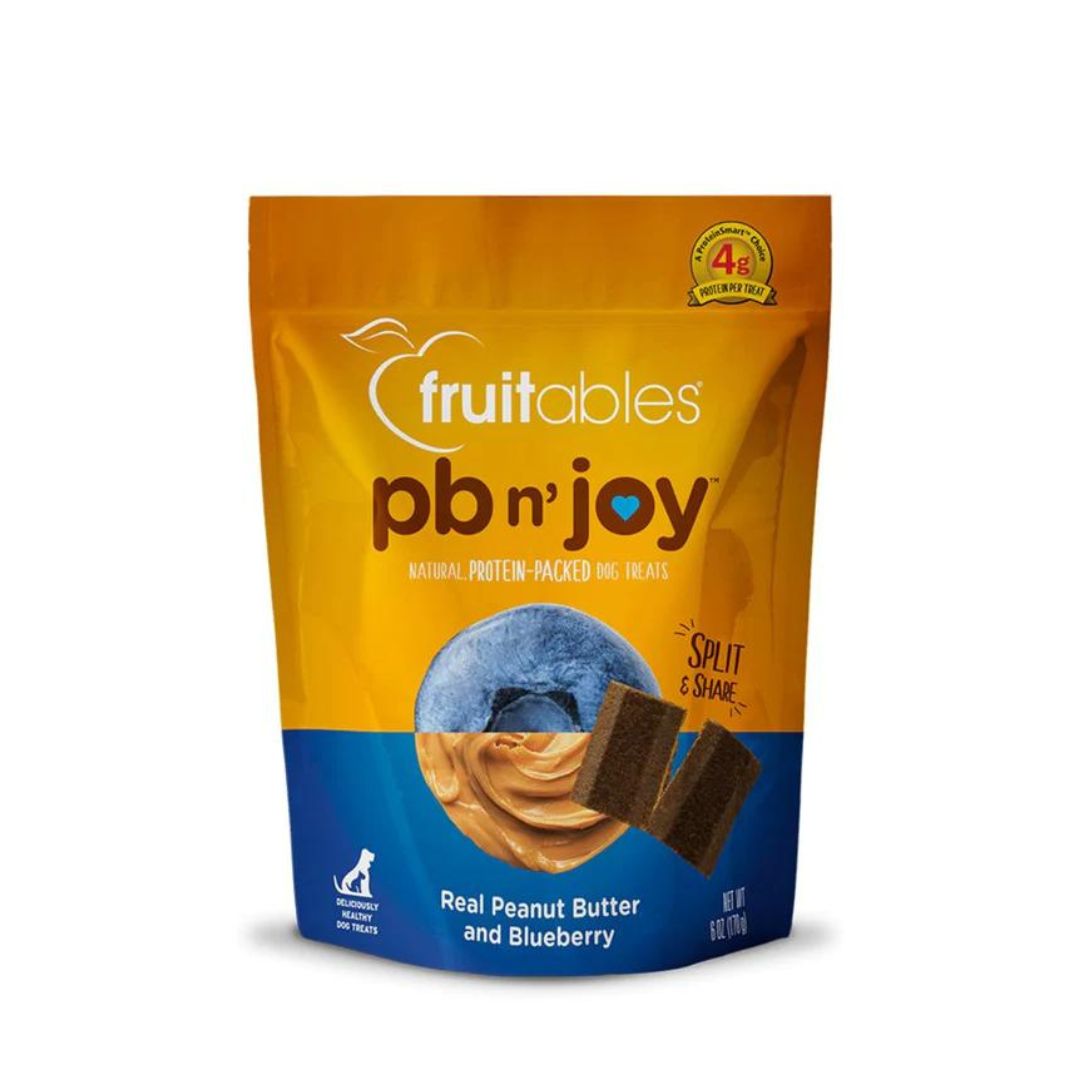 Fruitables Dog 6oz Pb N' Joy Peanut Butter & Blueberry Bar Dog Treats