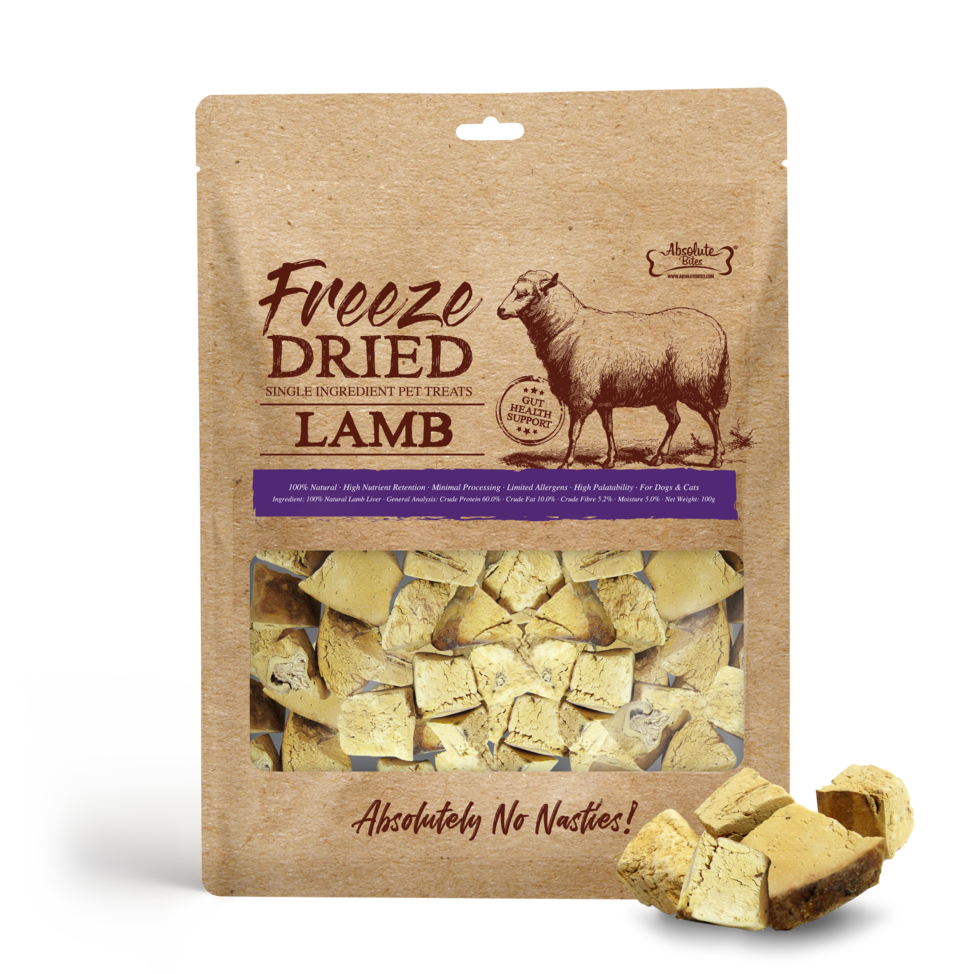 Absolute Bites Freeze Dried Lamb Pet Treats 100g