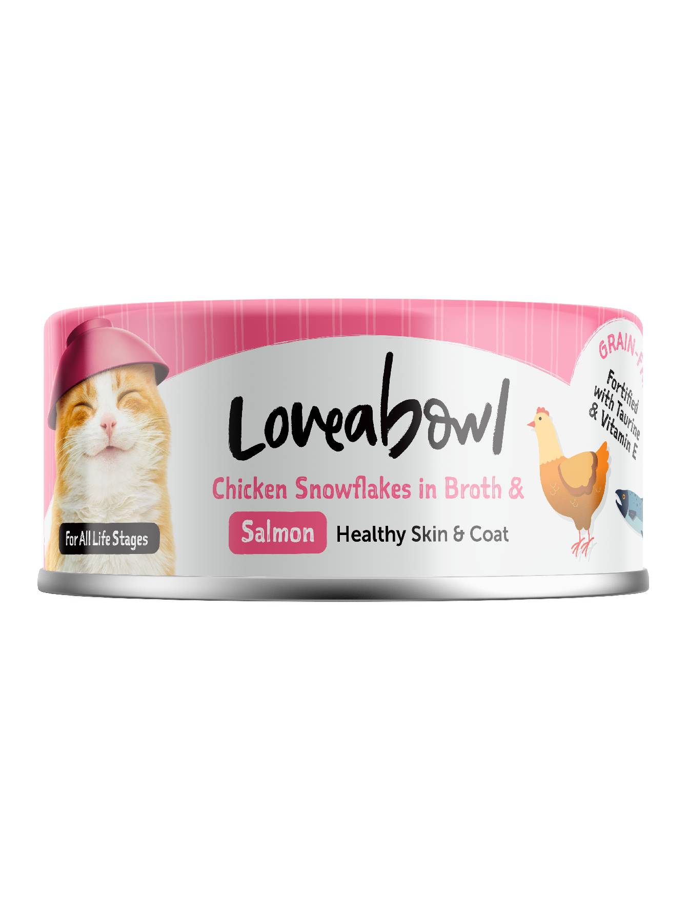 Loveabowl Cat 70g Chicken Snowflakes In Broth With Salmon Cat Wet Canned Food