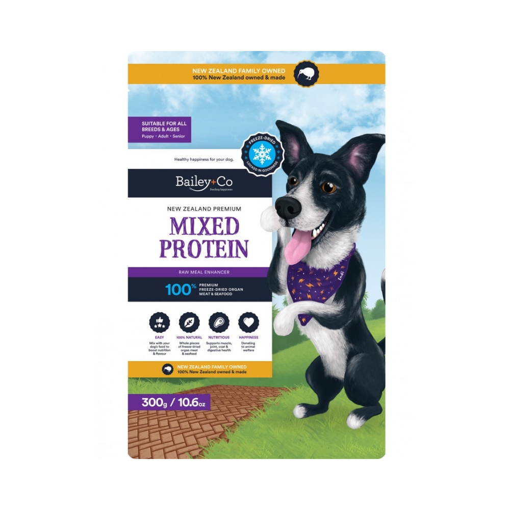 Bailey+co Dog 300g Freeze Dried Raw Meal Enhancers Mixed Protein For Dogs
