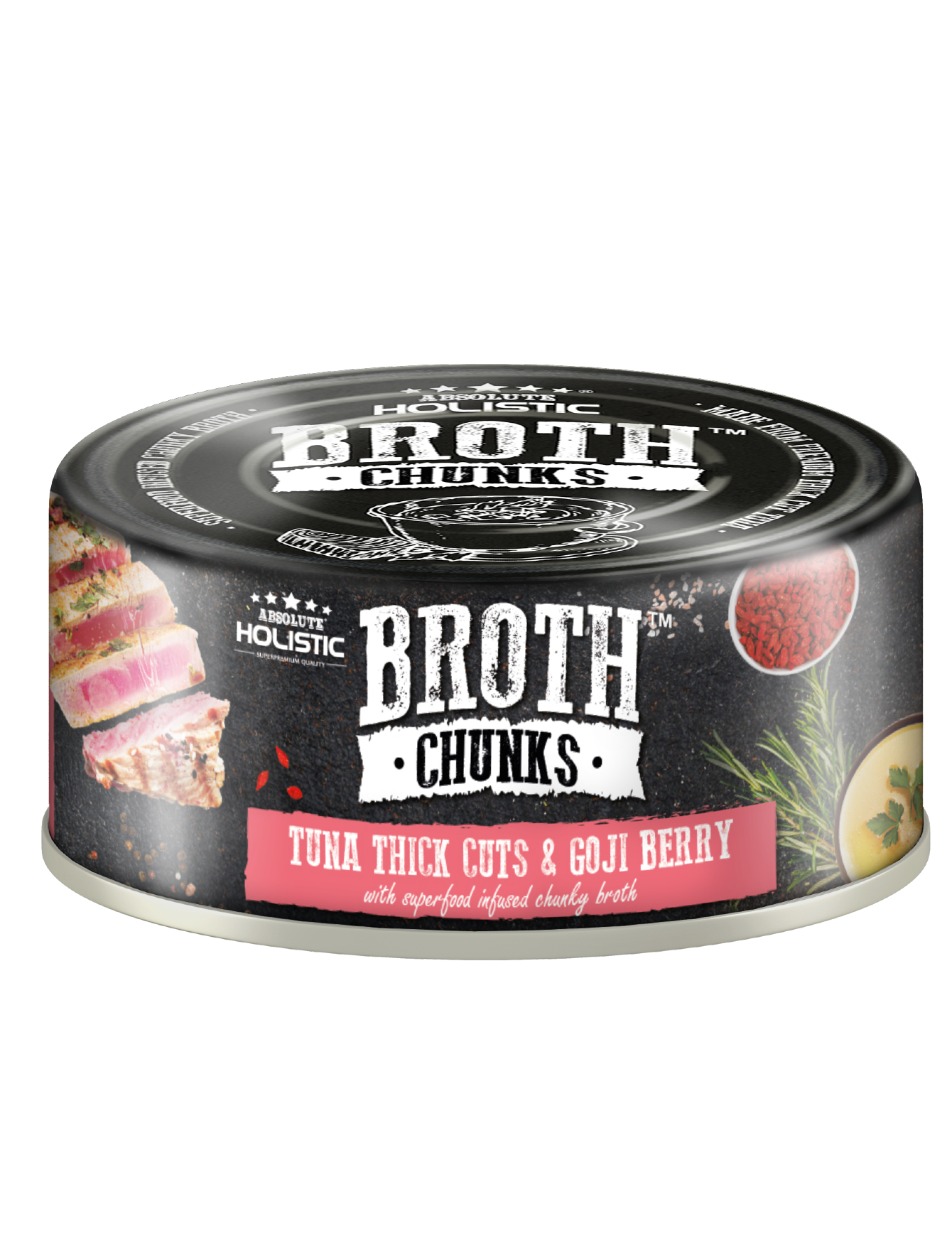 Absolute Holistic Broth Chunks Tuna Thick Cuts & Goji Berry Wet Cat & Dog Food 80g