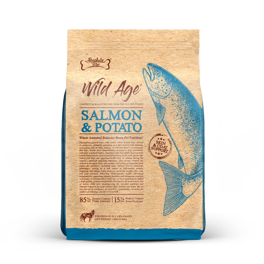 Absolute Bites Dog Wild Age 1.5kg Salmon & Potato Dry Dog Food