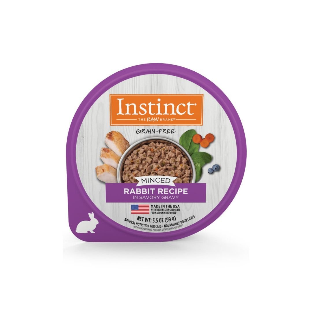 Instinct Cat 3.5oz Original Minced Cups Real Rabbit Recipe In Savory Gravy Wet Cat Food