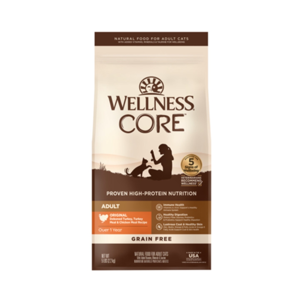 Wellness Core Cat 2.3kg (5lb) Original Deboned Turkey, Turkey Meal & Chicken Meal Grain Free Dry Cat Food
