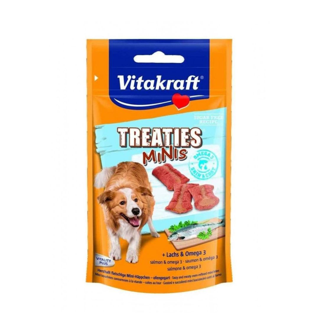 Vitakraft Dog 48g Treaties Minis + Salmon & Omega 3 Dog Treats