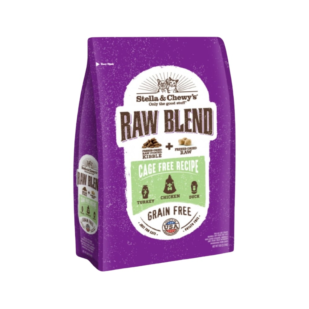 Stella & Chewy's Cat Freeze Dried Raw Blend Kibbles 2.3kg (5lb) Turkey, Chicken And Duck Dry Cat Food