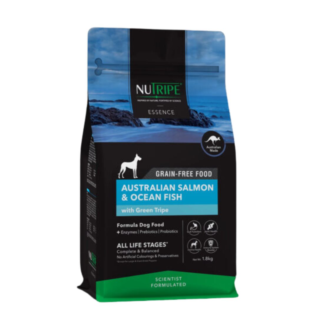 Nutripe Essence Dog 1.8kg Australian Salmon And Ocean Fish With Green Tripe Dry Dog Food