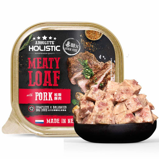 Absolute Holistic Dog 100g Complete & Balanced Meaty Loaf Pork Wet Tray Dog Food