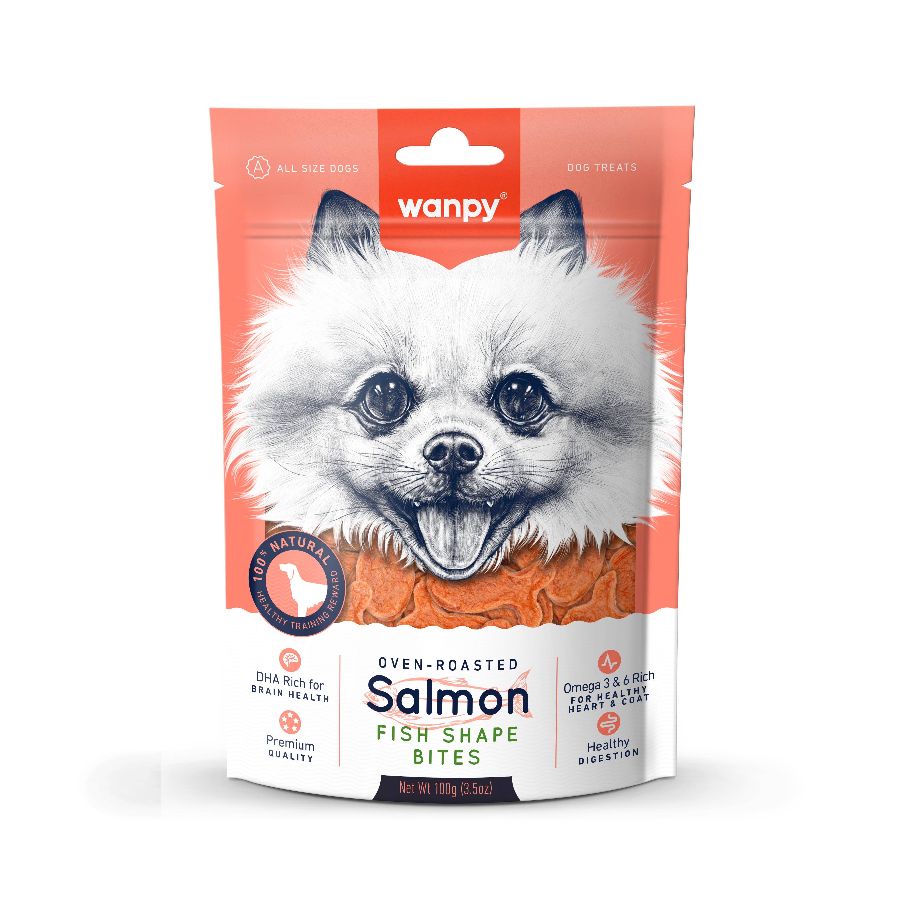 Wanpy Oven-roasted Salmon Fish Shape Bites 100g