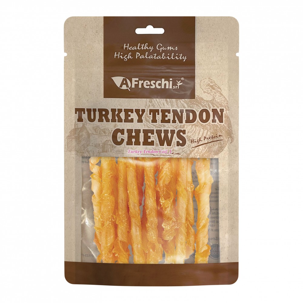 Afreschi Srl Turkey Tendon Coil Dog Treat 80g Small