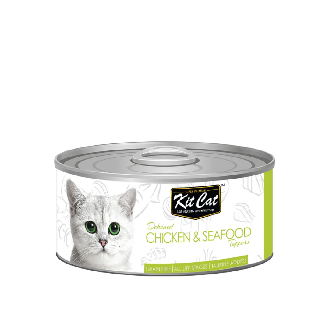Kit Cat 80g Deboned Toppers Canned Chicken & Seafood Wet Cat Food