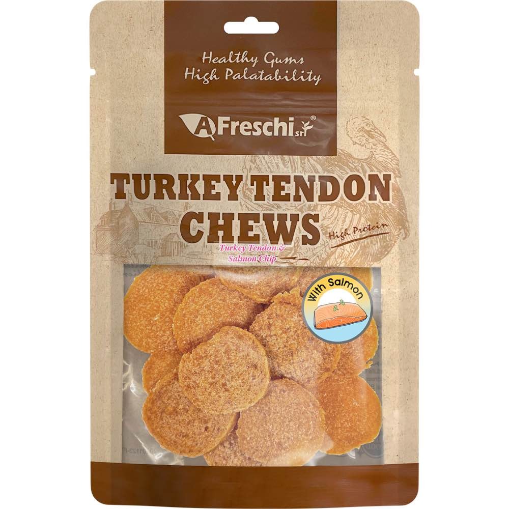Afreschi Dog 120g Turkey Tendon & Salmon Chip Dog Treats