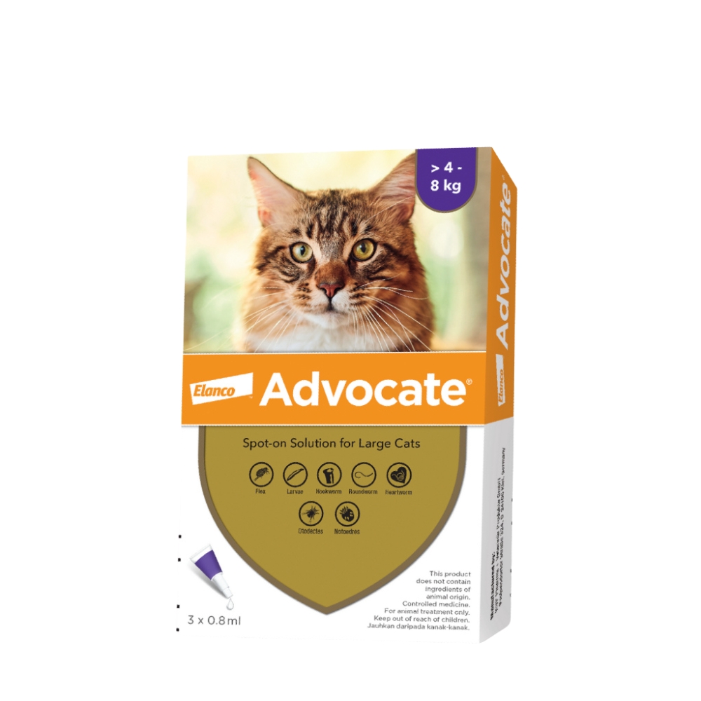 Elanco Advocate Cat 3x0.8ml Spot-on Solution For Medium Cats (4kg-8kg)
