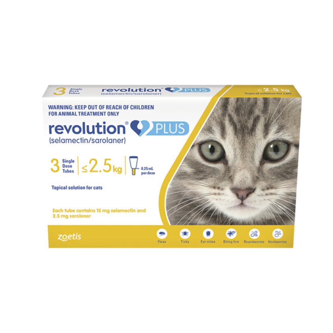 Revolution Plus Selamactin & Saraloner Topical Solution For 1.2-2.5kg Cat 3 Single Dose Tubes