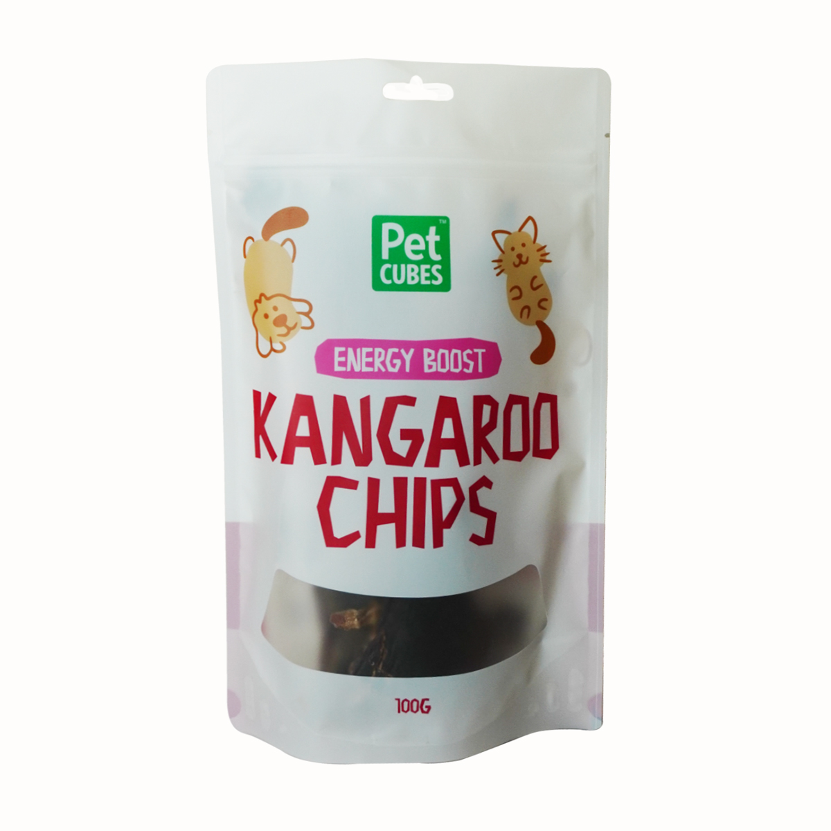 Pet Cubes 100g Kangaroo Chips Natural Dry Treats For Dogs / Cats