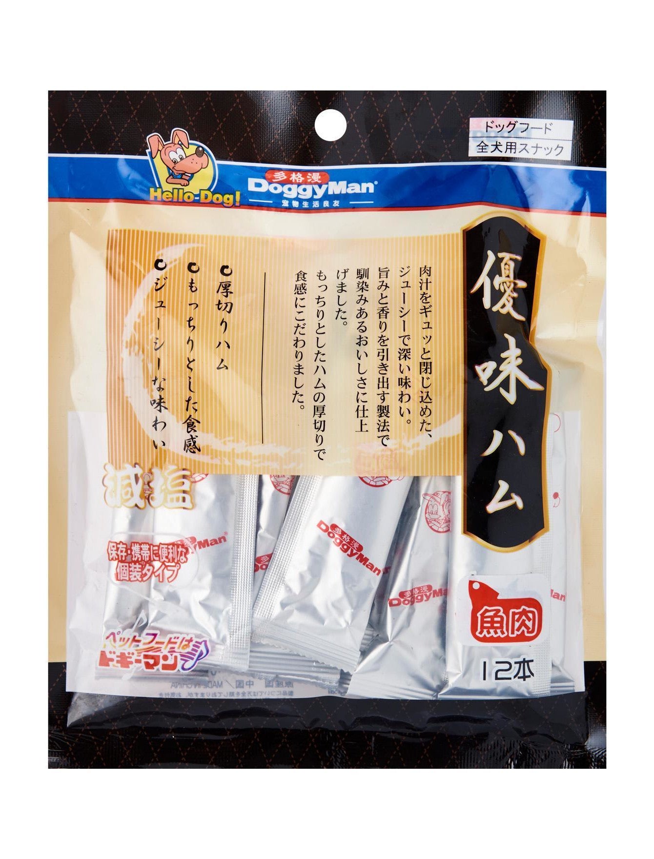 Doggyman Delicious Fish Meat Ham Dog Treats 12g X 12pcs