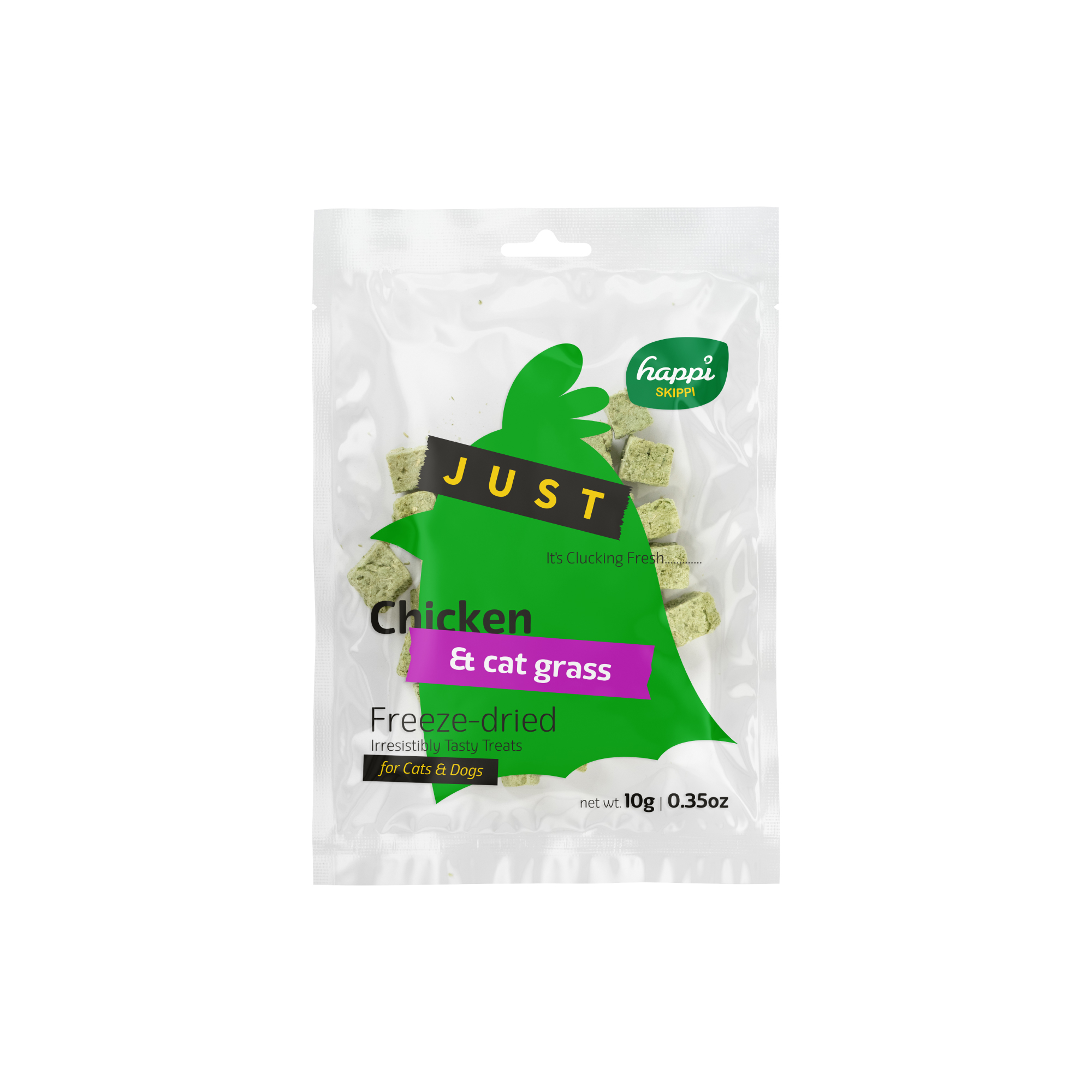 Happi Skippi 10g Just Freeze-dried Treat Chicken & Cat Grass For Cats And Dogs