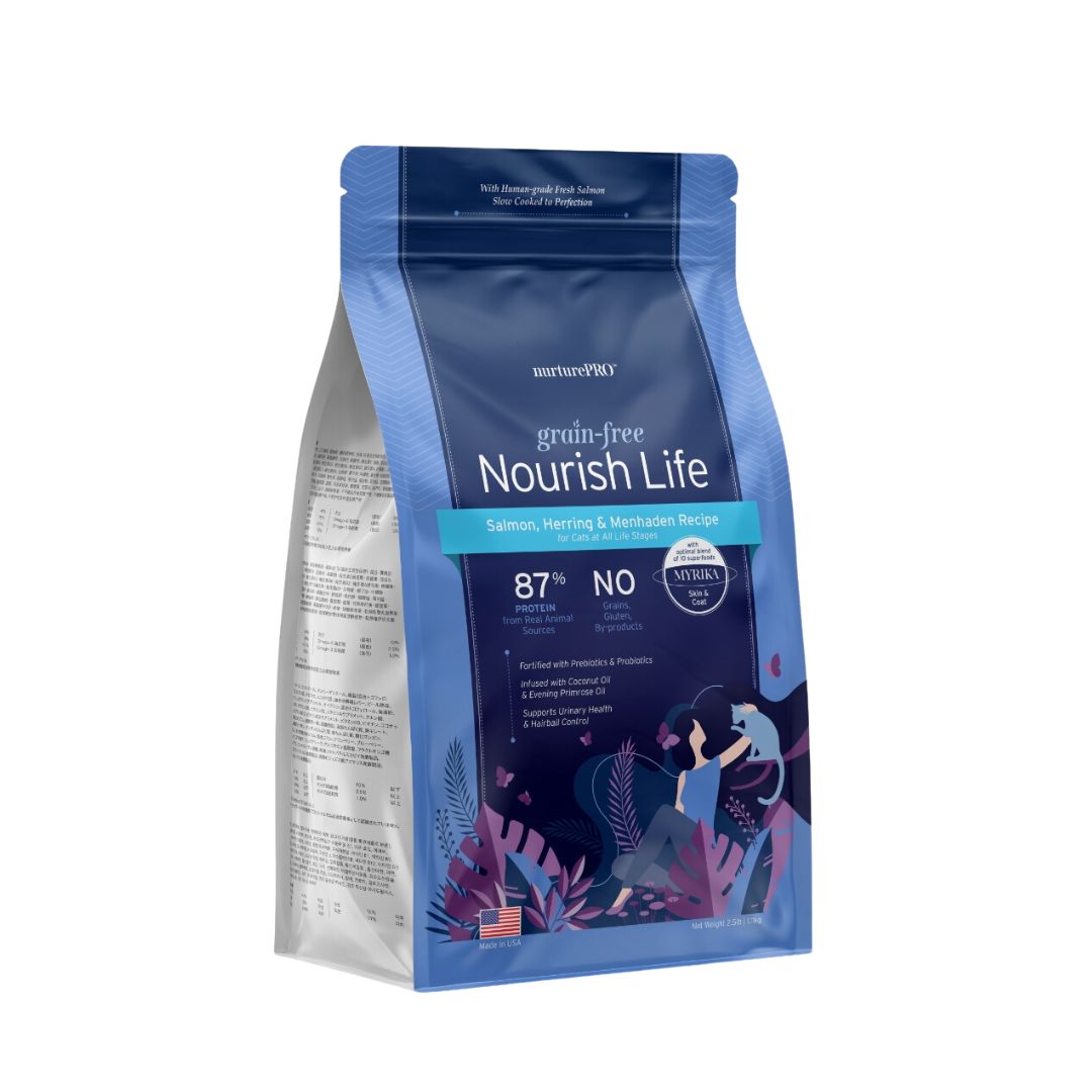 (exp: Jan'25) Nurture Pro Cat Nourish Life Grain-free 227g Salmon, Herring And Menhaden All Life Stages Dry Cat Food