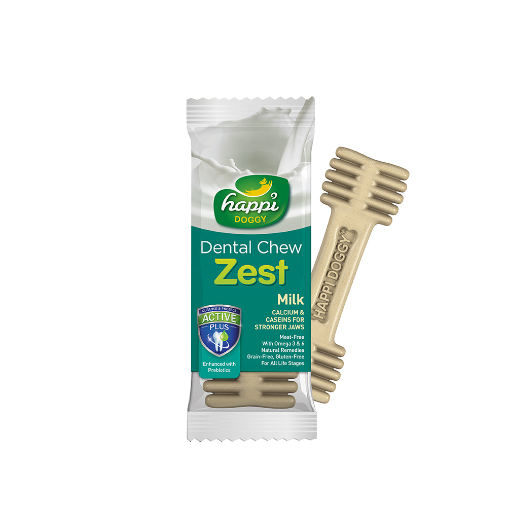 Happi Skippi Dog 25g Zest Regular 4-inch Milk Dental Chew Dog Treat