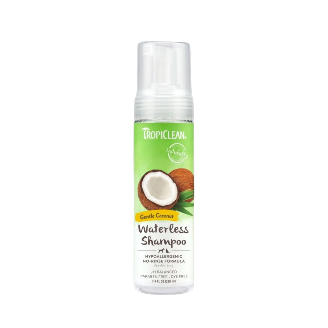 Tropiclean Hypoallergenic Waterless Pet Shampoo 218ml Gentle Coconut