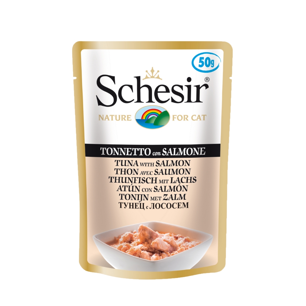 Schesir Cat 50g Tuna With Salmon Pouch Wet Cat Food