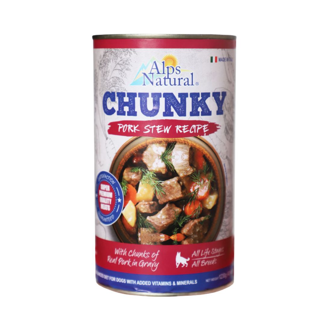 Alps Natural Chunky 720g Pork Stew Recipe Wet Dog Food