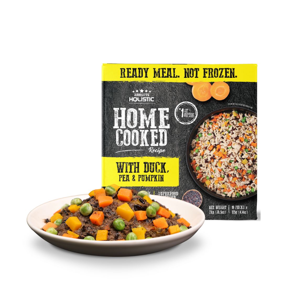 (exp: 27 Sep 2025) Absolute Holistic Home Cooked Recipe Trial Pack (125g X 3) Duck, Peas & Pumpkin Dog Food