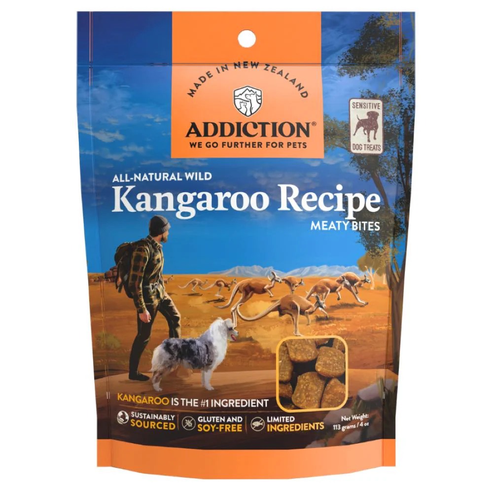 Addiction Meaty Bites Kangaroo - New Zealand Kangaroo All Life Stages 113g