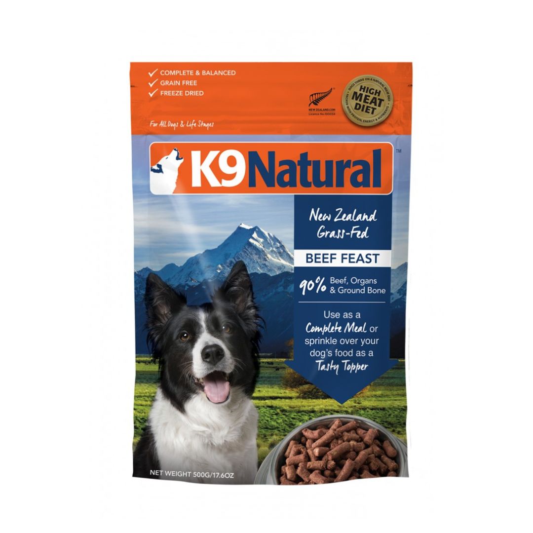 K9 Natural Dog Freeze Dried 500g Beef Feast Dry Dog Food