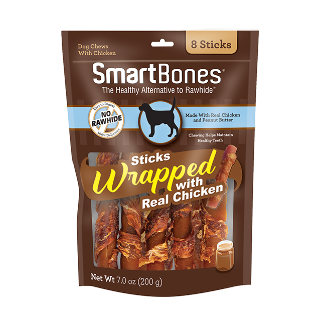 Smartbones Dog 8pcs Regular Chicken Wrapped Peanut Butter Sticks Dog Treat