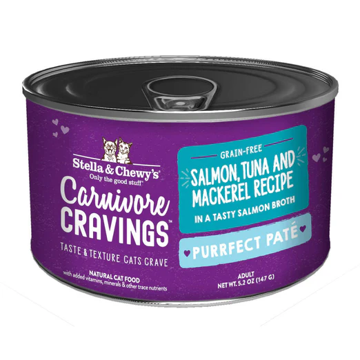 Stella & Chewy's Carnivore Cravings Purrfect Pate (salmon Tuna & Mackerel In Broth) Canned Cat Food 154g