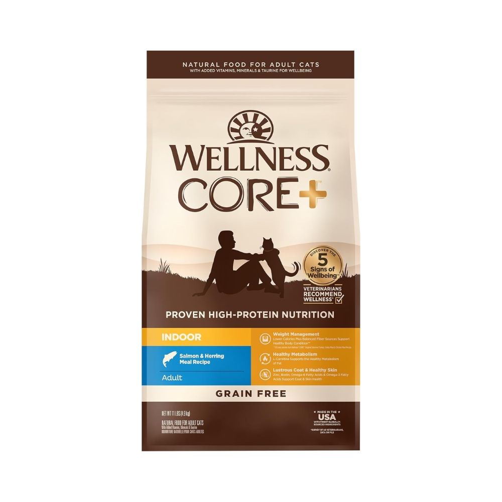Wellness Core Cat 4.9kg (11lb) Grain-free Indoor Salmon & Herring Meal Dry Cat Food