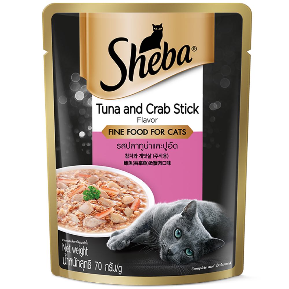 Sheba Cat 70g Tuna And Crab Stick Pouch Wet Cat Food